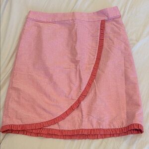 J crew Elegant Pink/coral/red Ruffle Skirt size 12